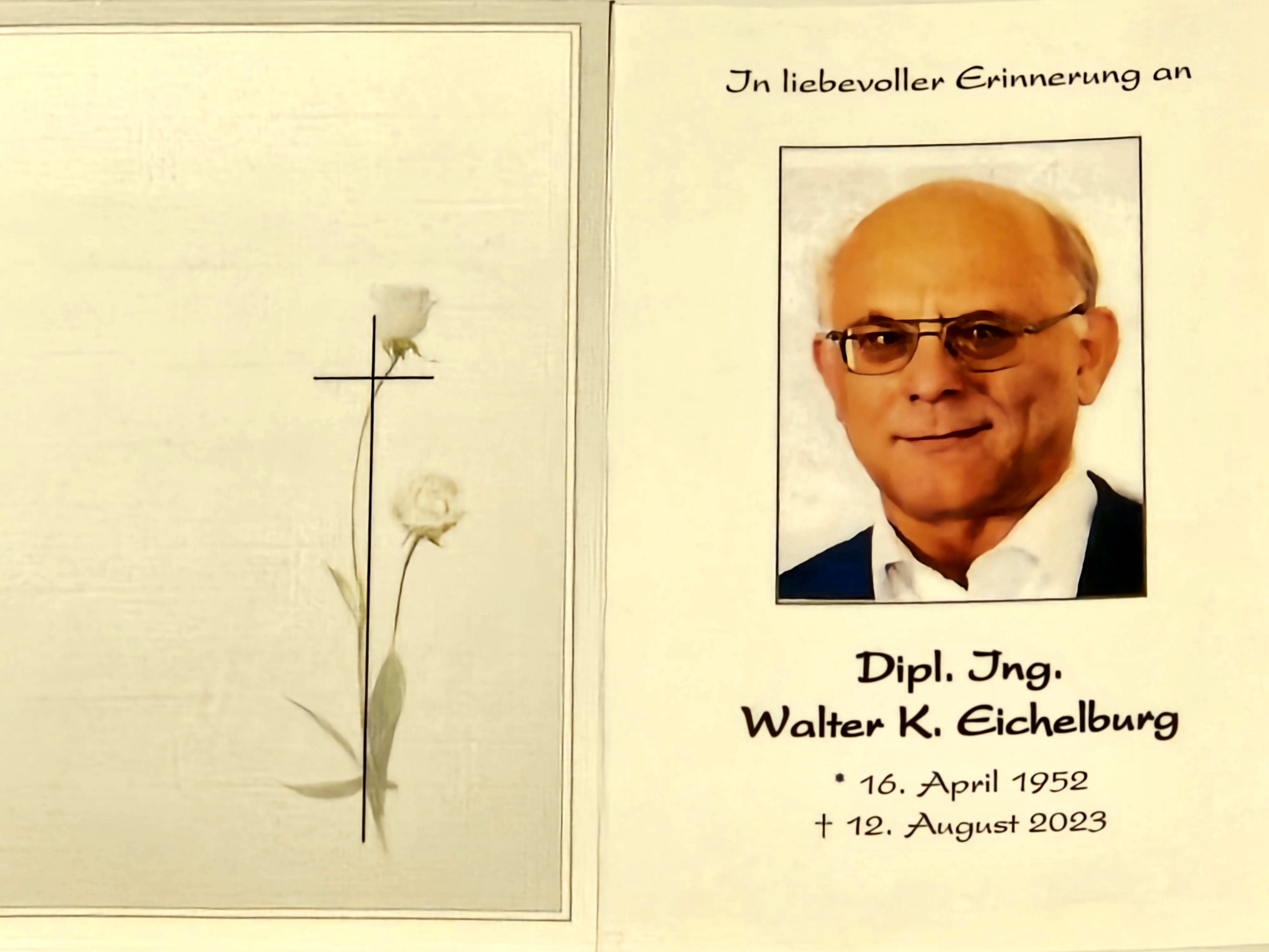 Gedenkkarte Walter Eichelburg