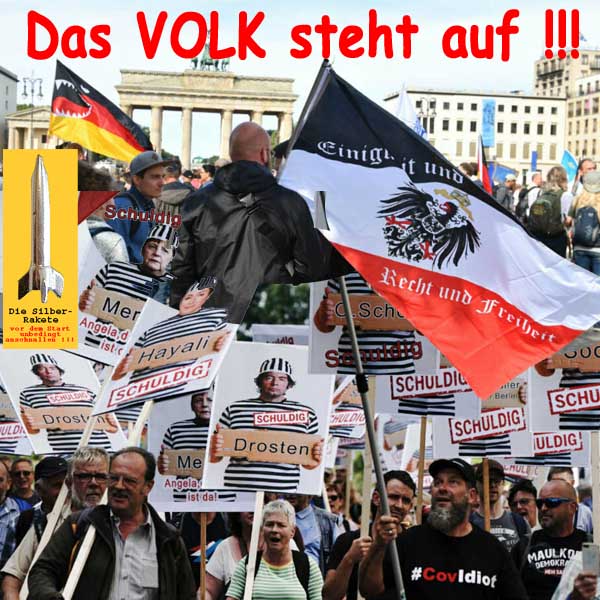 SilberRakete Berlin Demonstration 20200829 gegen Coronaregeln Einigkeit Recht Freiheit Schuldig