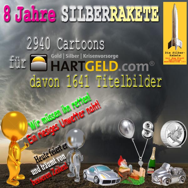 SilberRakete Feiert 8Jahre 2940Cartoons 1641Titelbilder HGcom Schweres Unwetter Bessere Zeiten