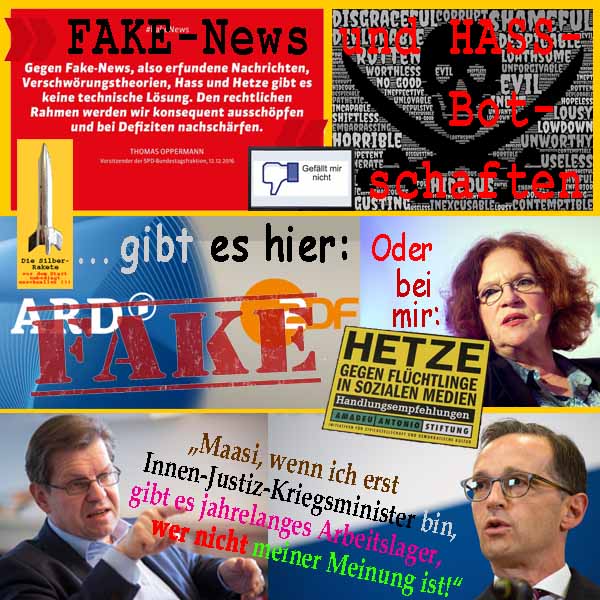 SilberRakete FakeNews HassBotschaften ARD ZDF Hetze Kahane RStegner HMaass Arbeitslager
