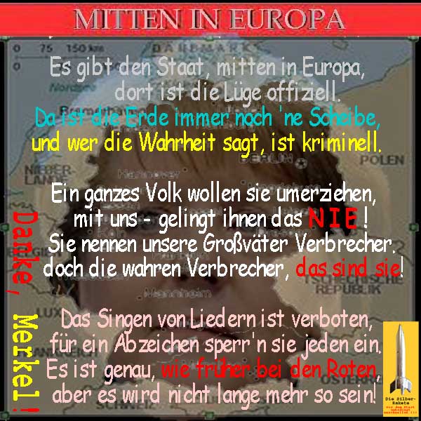 SilberRakete Lied-Mitten-in-Europa-Luege-offiziell-Erde-Scheibe-Wie-bei-Roten-Danke-Merkel