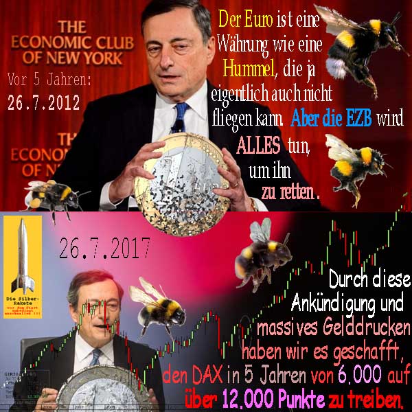 SilberRakete Draghi 20120726 Euro Waehrung wie Hummel nicht fliegen Retten DAX von 6000 auf 12000 Punkte2