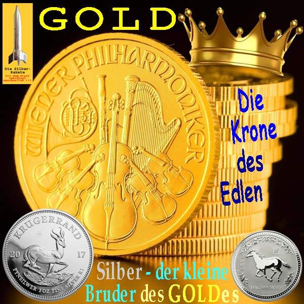SilberRakete Philharmoniker GOLD Die Krone des Edlen SILBER Der kleine Bruder des GOLDES Kruegerrand