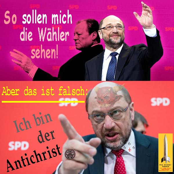 SilberRakete SPD Schulz Fuer Waehler wie Brandt Falsch Der Antichrist Symbole Teufel2