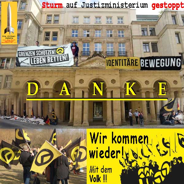 SilberRakete Sturm auf Justizministerium Berlin gestoppt Dank an Identitaere Bewegung Wir kommen wieder