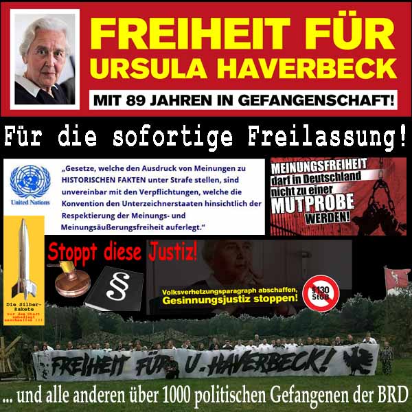SilberRakete Freiheit fuer UHaverbeck und ueber 1000 politische Gefangene in BRD Stoppt diese Justiz