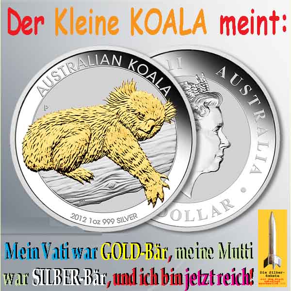 SilberRakete Koala GOLD SILBER Baer reich