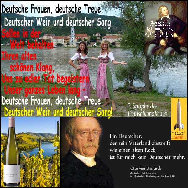SilberRakete Deutschlandlied 2Strophe vFallersleben Deutsche Frauen SundM Wein Treue Bismarck