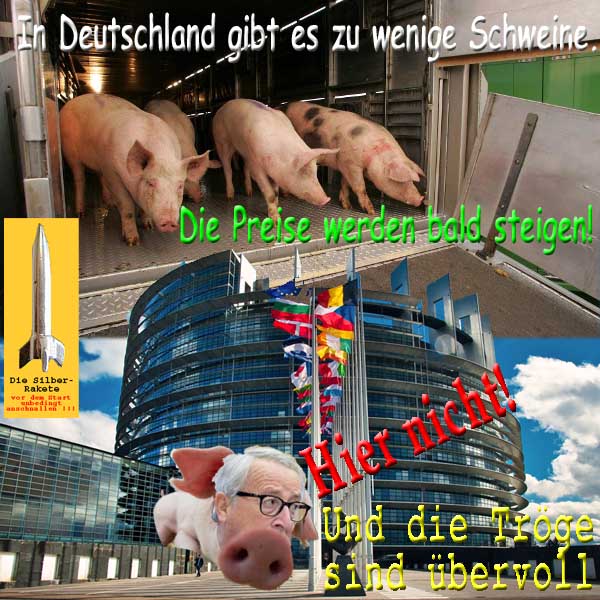 SilberRakete In DE zu wenig Schweine Preise steigen bald EU Juncker Nicht in Bruessel Troege voll