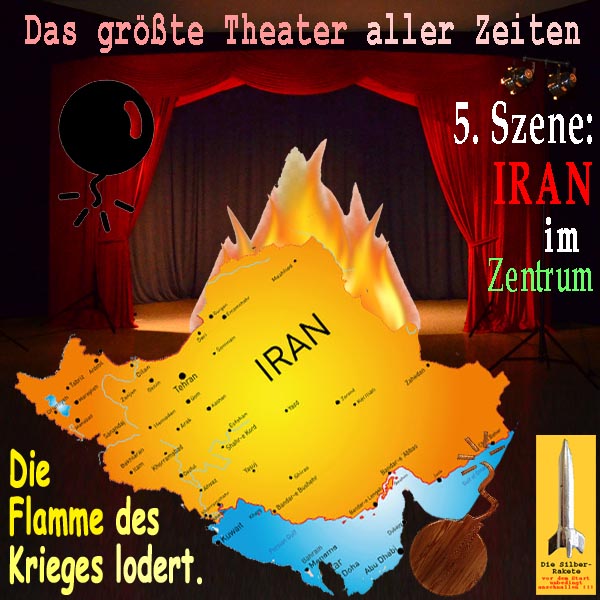 SilberRakete Theater 5te Szene Groesstes aller Zeiten Land im Zentrum Flamme des Krieges lodert
